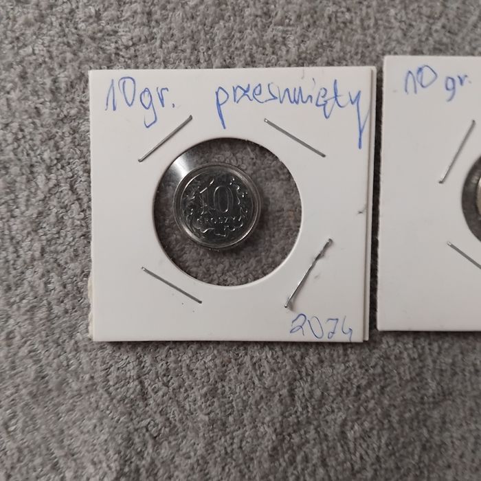 Moneta 10 groszy destrukt
