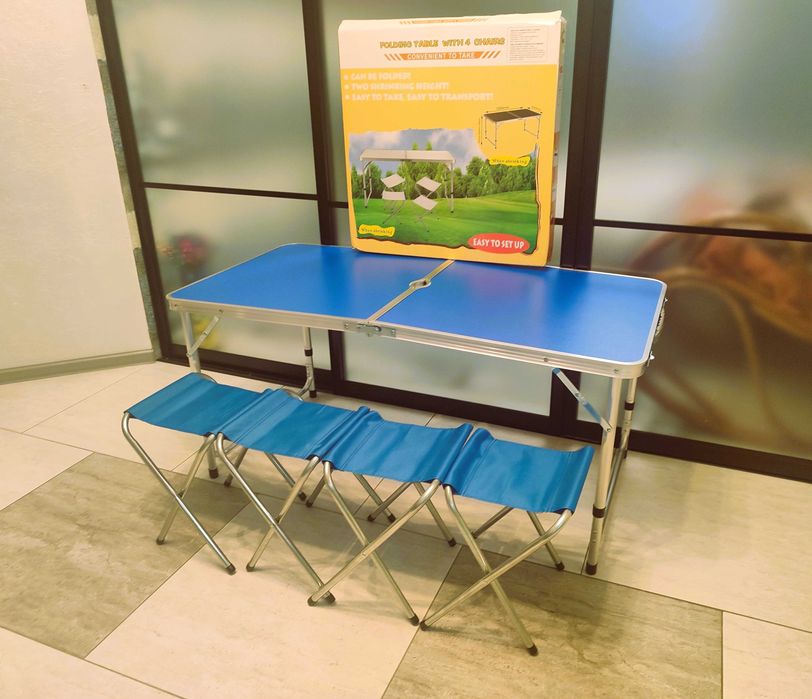 Комплект складной стол 4 стула для сада отдыха набір стіл і 4 стільці