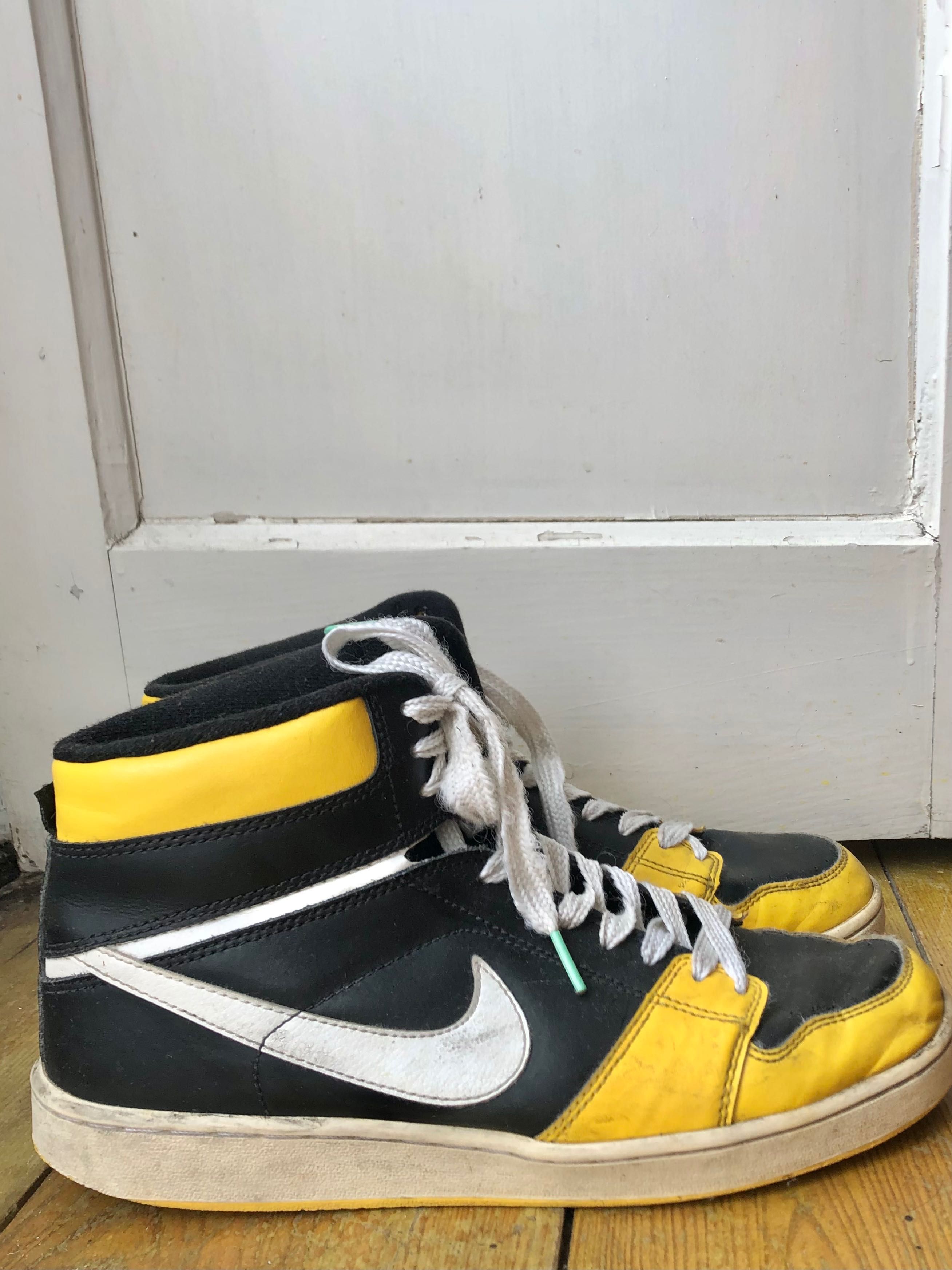 Tenis nike blazer mid azul e amarelo