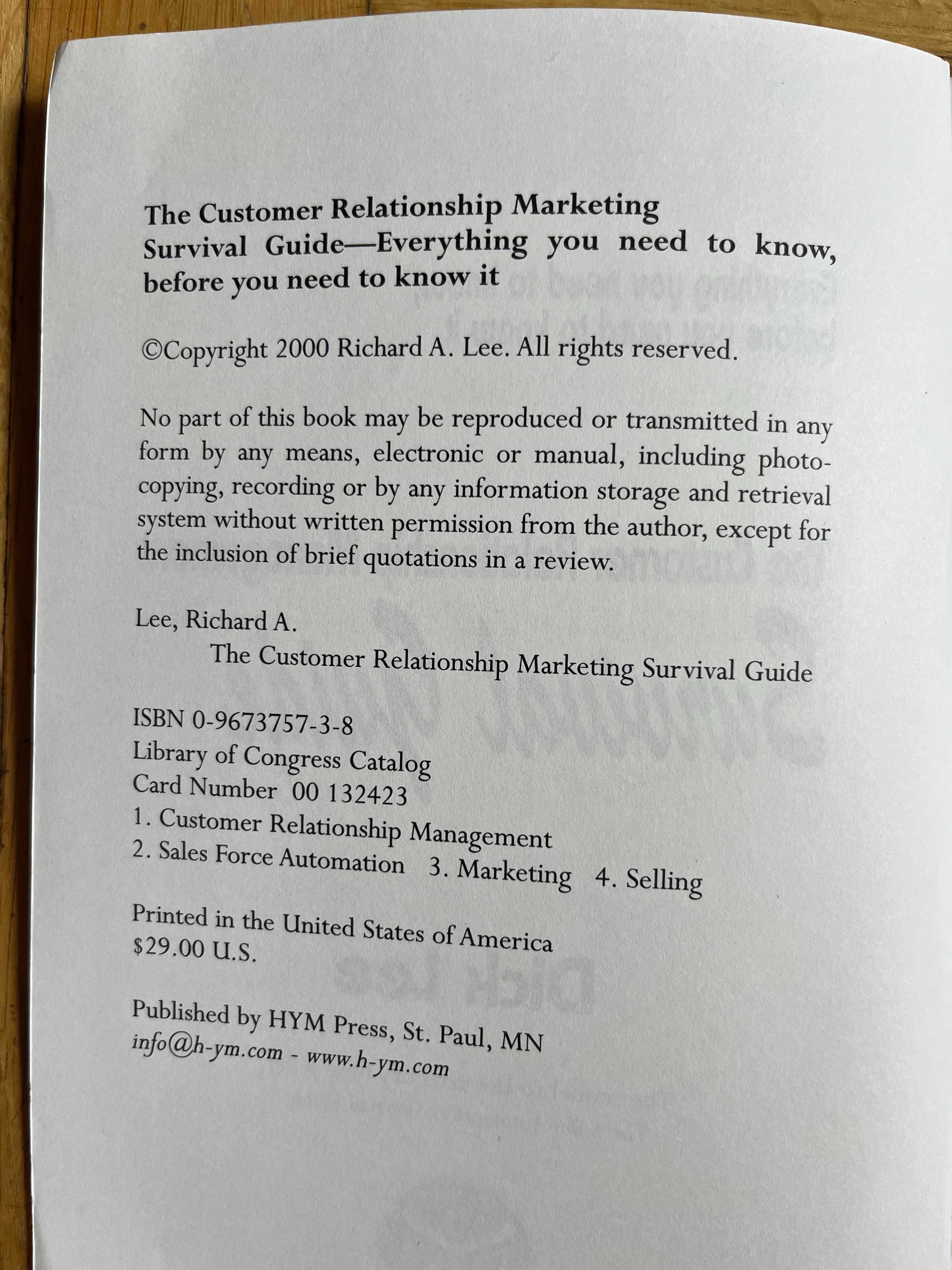 The Customer Relationship Management Survival Guide by Dick Lee