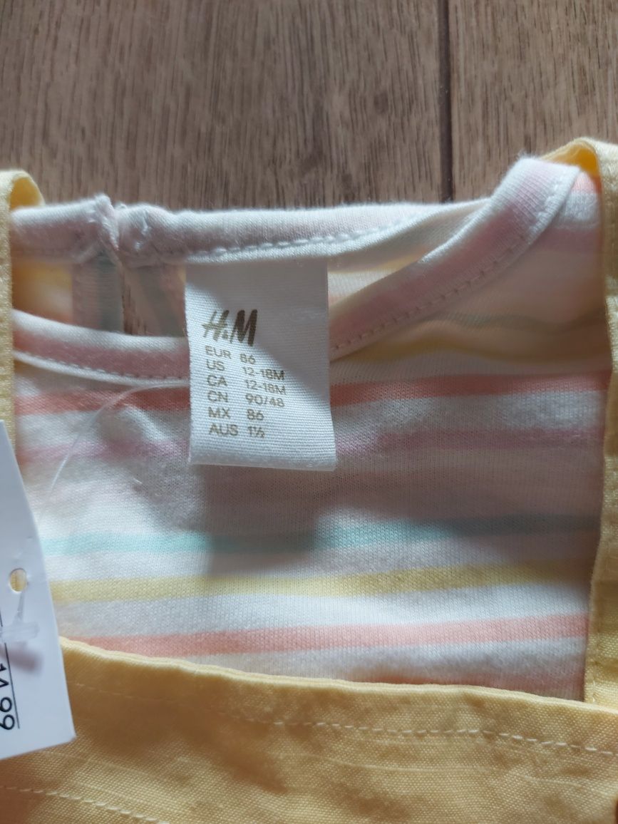 Nowy komplet 86 sukienka ogrodniczka bluzka H&M