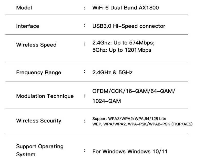 Karta sieciowa WiFI 6 USB 3.0 AX1800 [2.4G/5Ghz]