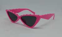 Valentino модные  очки кошечки женские малиново розовые