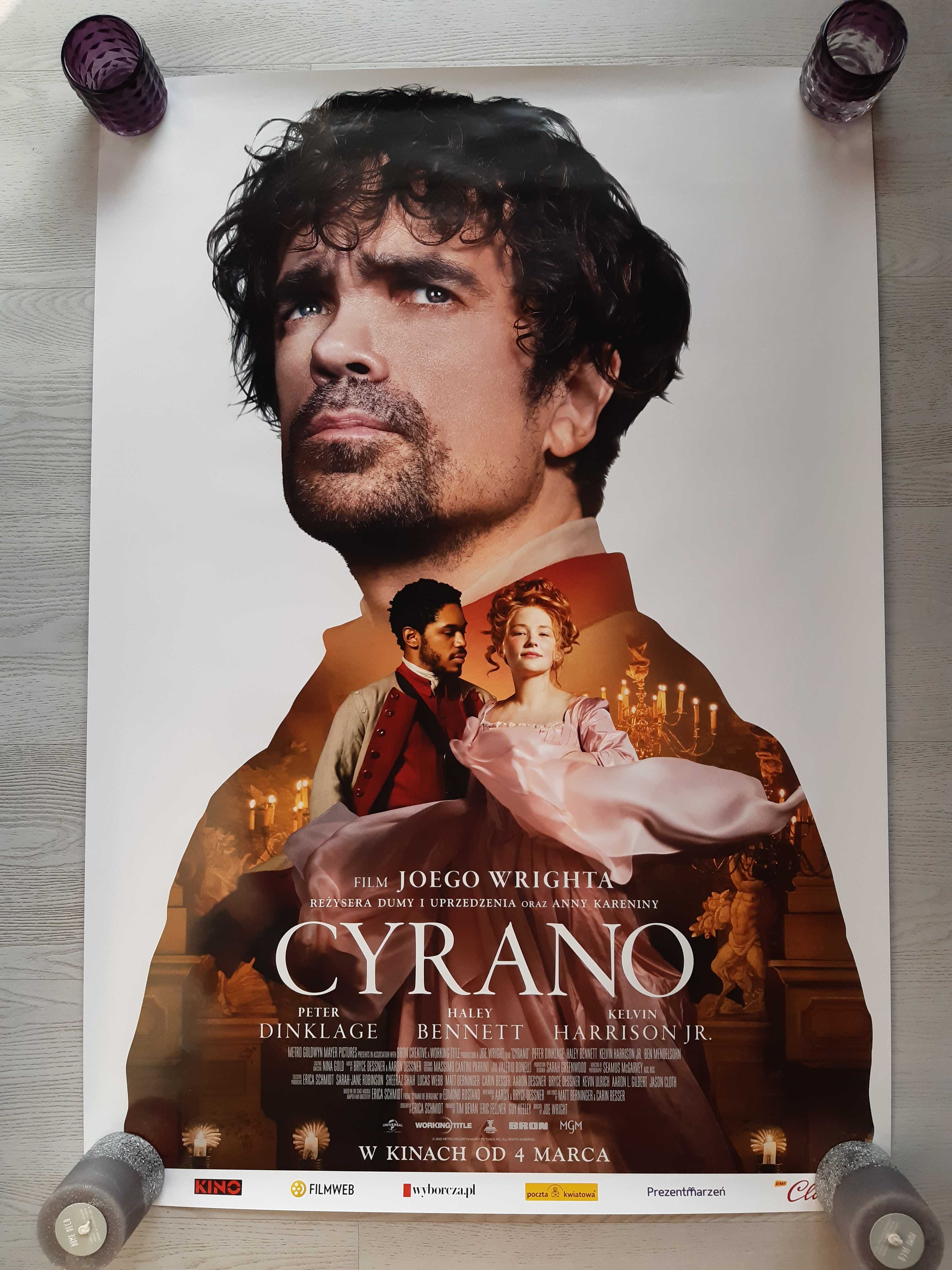 Plakat kinowy z filmu CYRANO Peter Dinklage, Halley Bennett musical