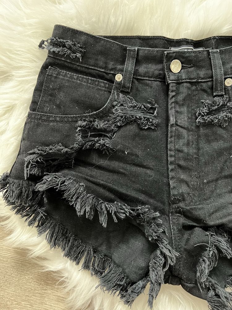 Spodenki szorty wysoki stan S Miss denim postrzepione 100% bawelna