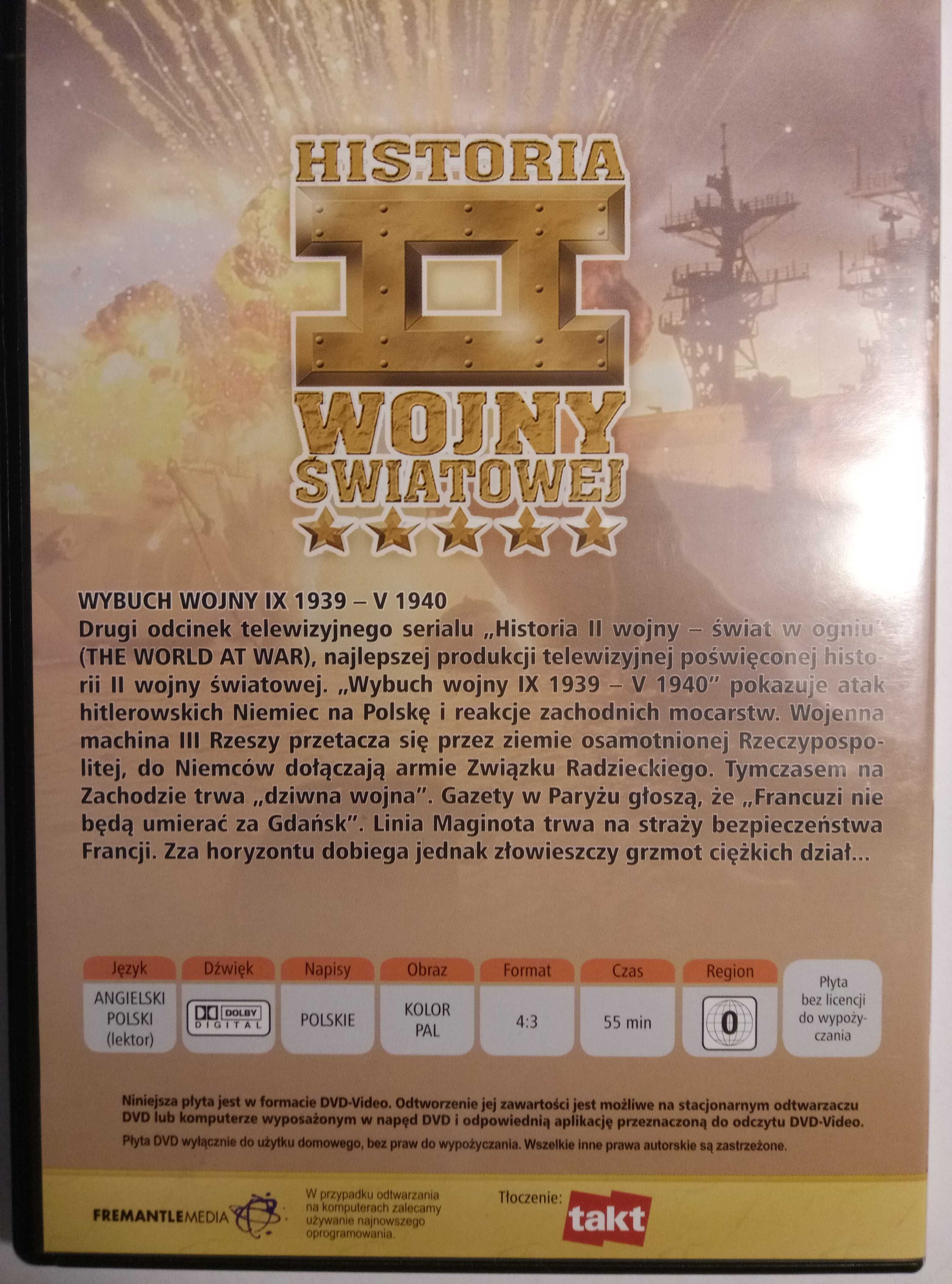 Historia II wojny światowej  - 60 szt DVD- ŚWIAT W OGNIU - ZA BEZCEN !