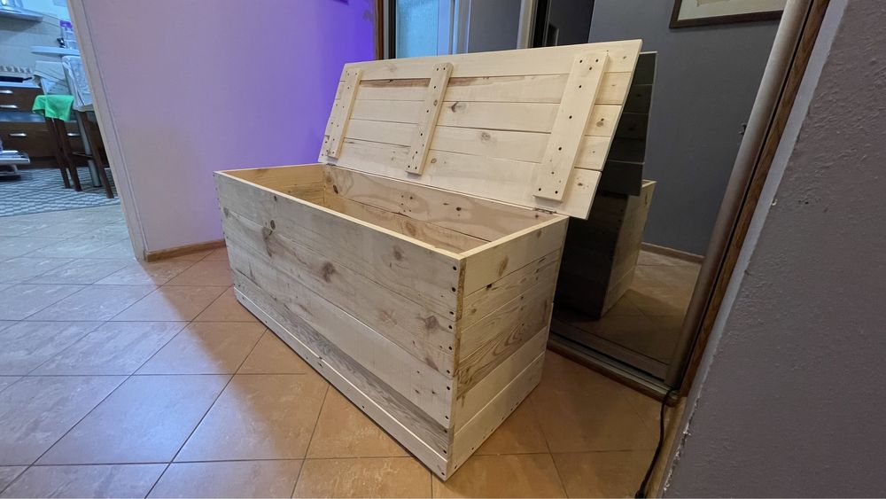 Drewniana skrzynia kufer, stolik na balkon, do ogrodu, garażu