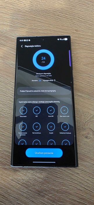 Samsung S23 Ultra Czarny, folia i szkło ochronne