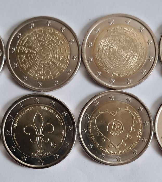 Moedas UNC Comemorativas de Portugal  do Ano 2007 a 2025
