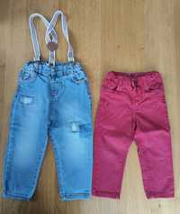 Komplet dwóch par spodni jeansowych r. 86
