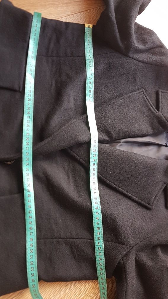 Joop piękny płaszcz damski wełniany wool M 38 czarny zimowy