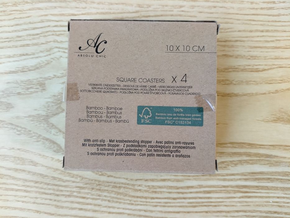Podkładki pod kubek/szklankę 10x10cm - zestaw 4 sztuk