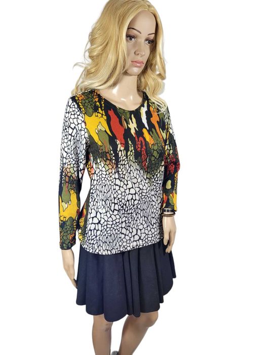 Nowy cienki kolorowy sweter damski sweterek 38,M/40,L oryginalny wzór