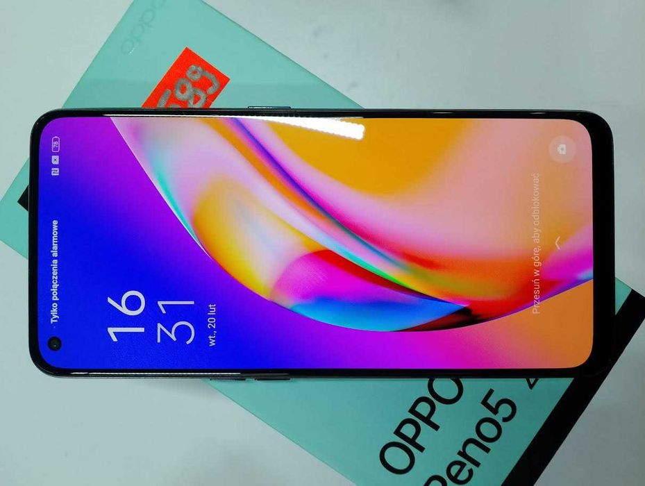 Stan idealny Telefon Oppo Reno 5 Z 8/128 GB - pudełko + ładowarka + sł