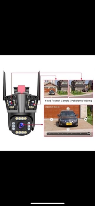 Уличная WiFi IP камера HW-SM1-20S 12 МП с 3 обьяктивами видеокамера