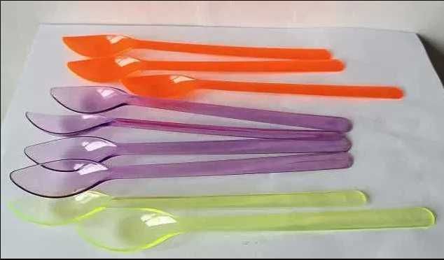 Łyżeczki plastikowe długie 19,5 cm neon 9szt. kpl
