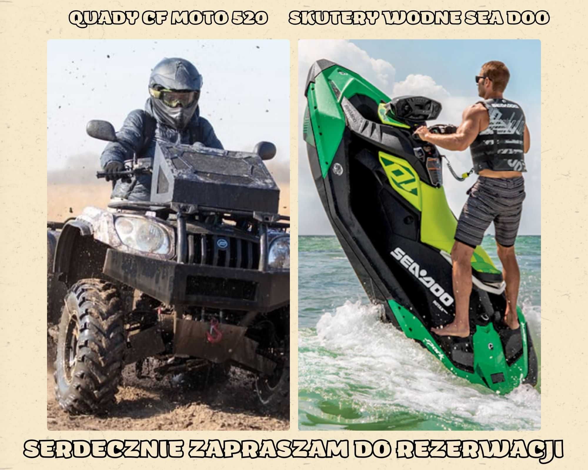Wynajem, Skutery wodne, Quady CF MOTO,Buggy RZR – adrenalina i zabawa!