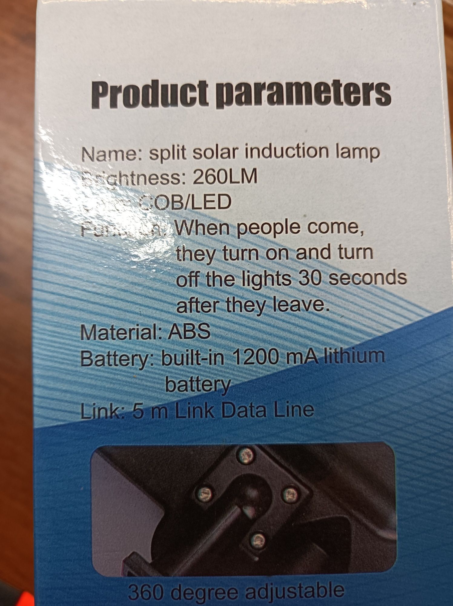 Lampa solarna z kablem