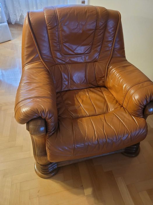 Komplet wypoczynkowy skórzany