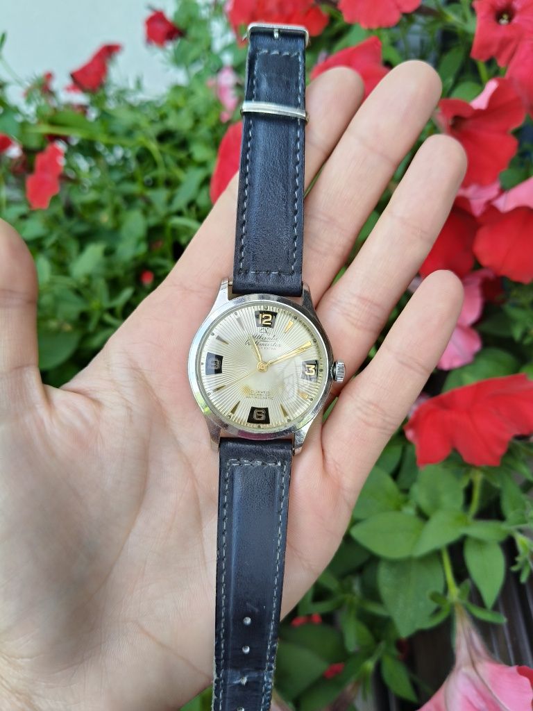 Zegarek męski klasyk Atlantic Worldmaster 21 kamieni z paskiem
