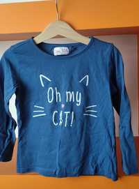 Bluzka z długim rękawem z kotem niebieska Cool Club 116