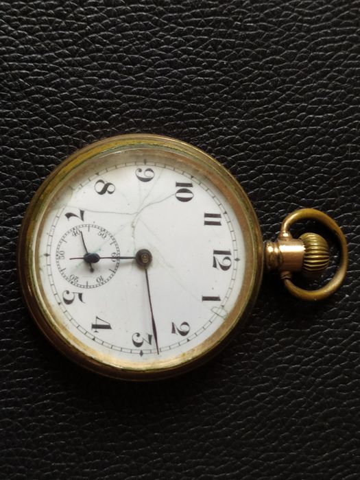 Stary kieszonkowy zegarek pozłacany