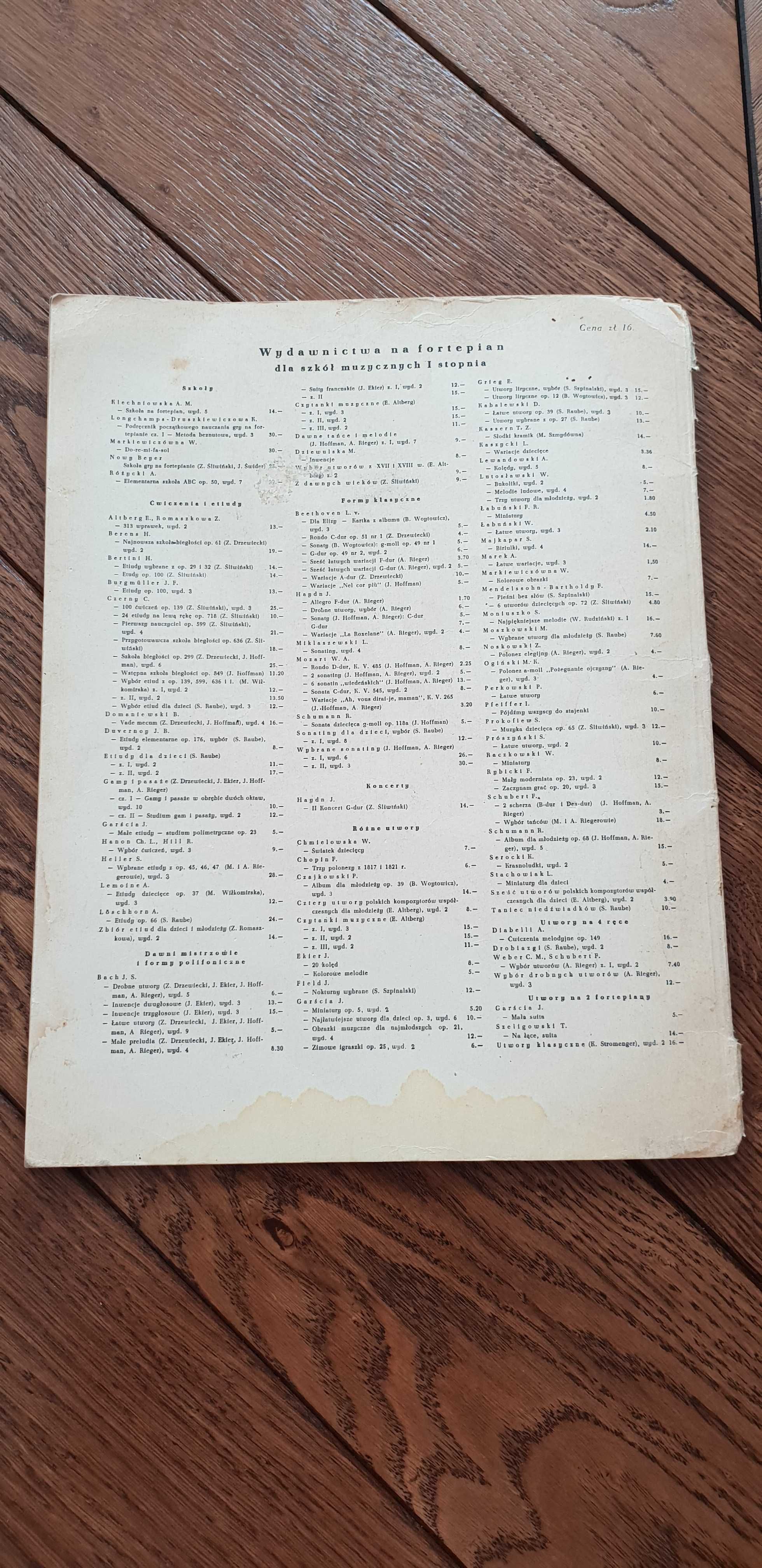 Zestaw nut rok 1962 "Melodie Stanisława Moniuszki" W. Rudziński