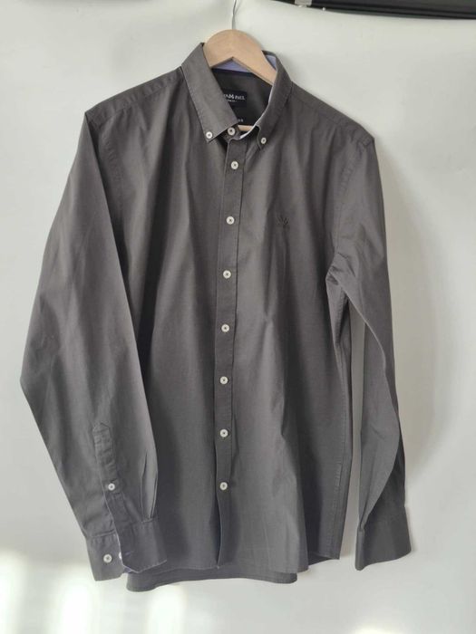 Koszula męska Jean Paul XL slim fit khaki elegancka bawełna