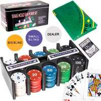 Zestaw do pokera poker Texas Karty 200 żetonów
