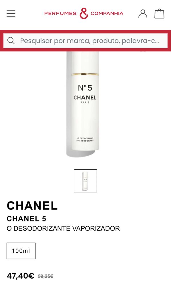 Desodorizante Chanel n•5 - 100ml