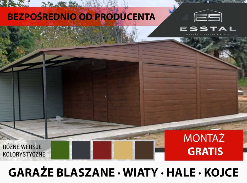 Garaż Blaszany , Blaszak , Garaże Blaszane , Wiaty , Hale - ESSTAL*