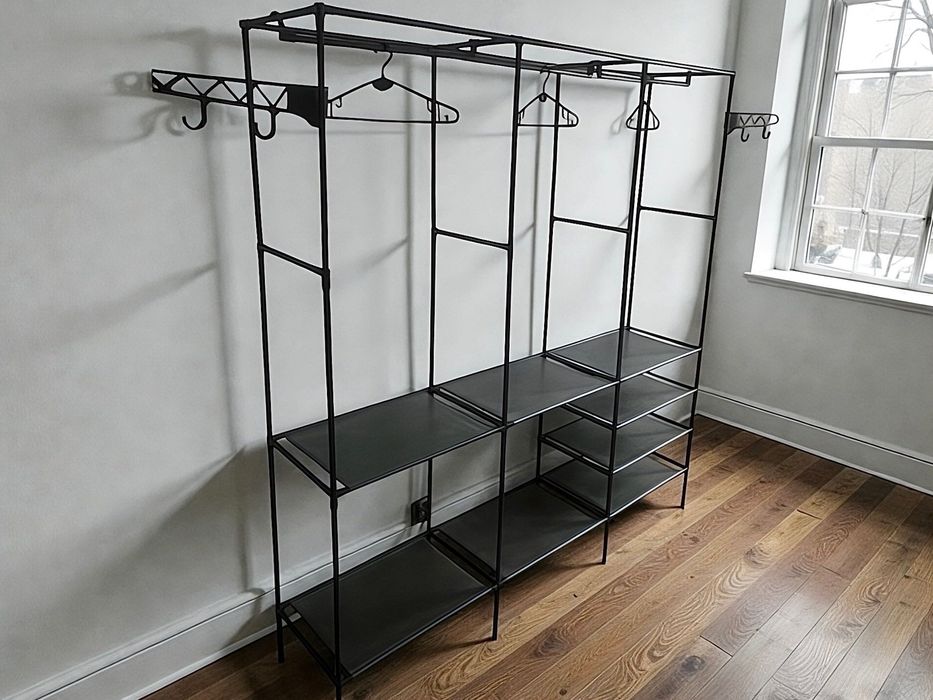 XXL DUŻY wieszak stojący szafa z półkami metalowy stelaż na ubrania
