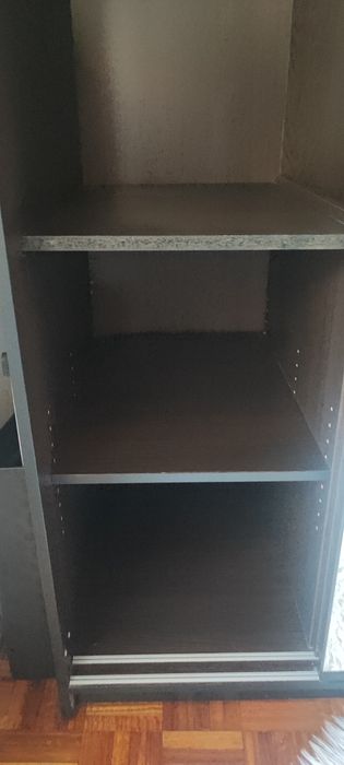 Dois Roupeiros, castanho escuro/vidro espelhado 79x61x202 cm