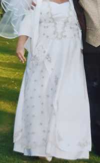 Sukienka ślubna biało złota 48-52