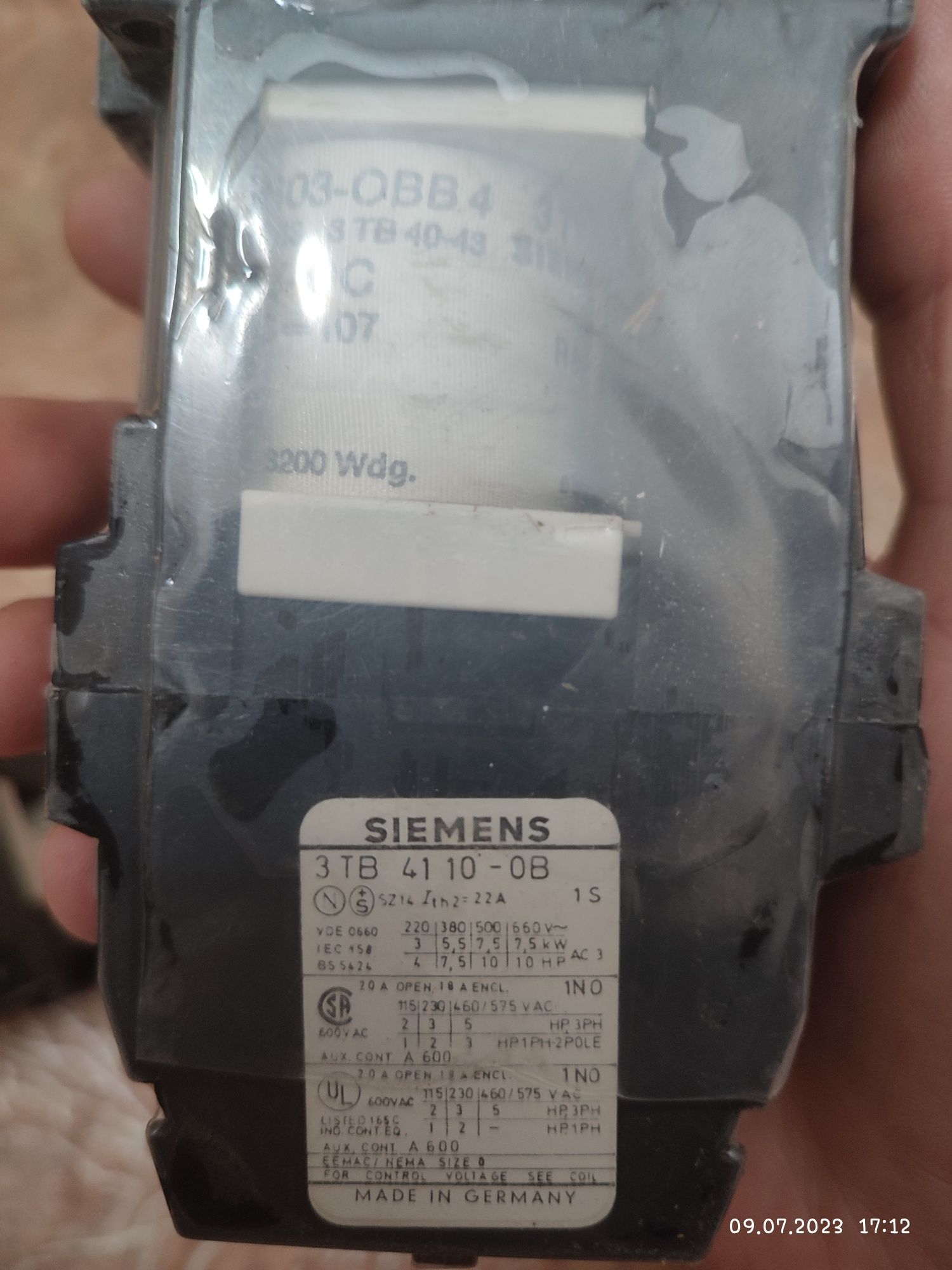 Контактор силовий siemens 3 TB 40,3 ТВ 41