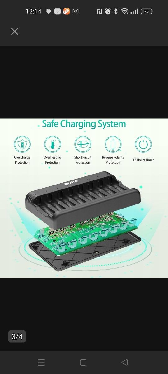 Ładowarka do akumulatorów AA AAA z szybkim ładowaniem USB-C DLYFULL U8