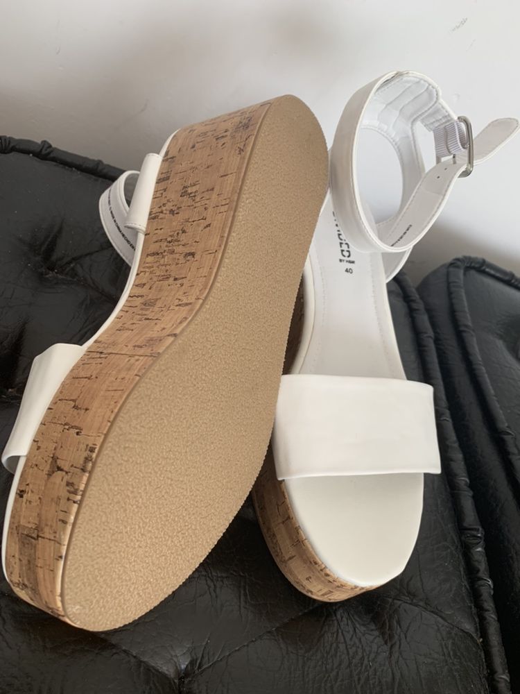 Nowe sandały koturny białe h&m 40 25,5 cm