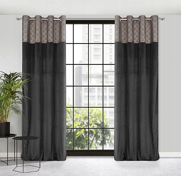 Zasłona Welurowa na Przelotkach 140x250 Dekoracyjna Agnes Czarna