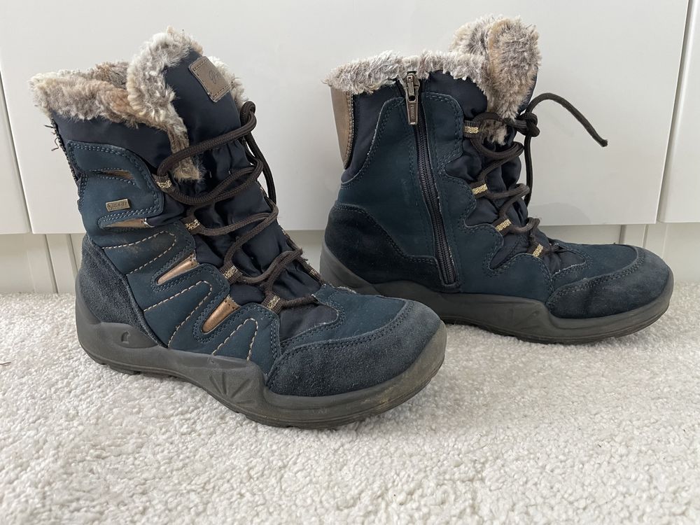 Śniegowce skórzane Primigi GORE-TEX granatowe R.35