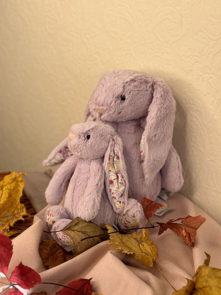 Мяка іграшка Кролик Jellycat 31см, фіолетовий