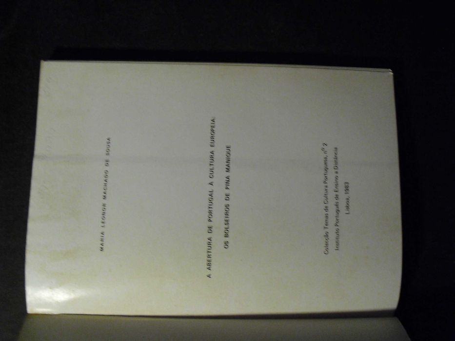 Sousa (Maria Leonor Machado );Abertura de Portugal à Cultura Europeia