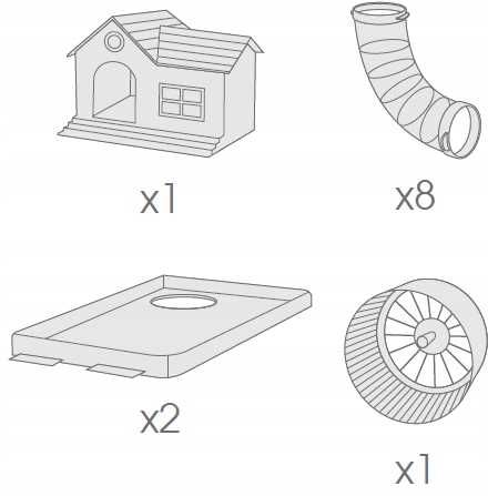 NOWA klatka dla gryzoni chomika chomików myszek Kołowrotek tunel domek