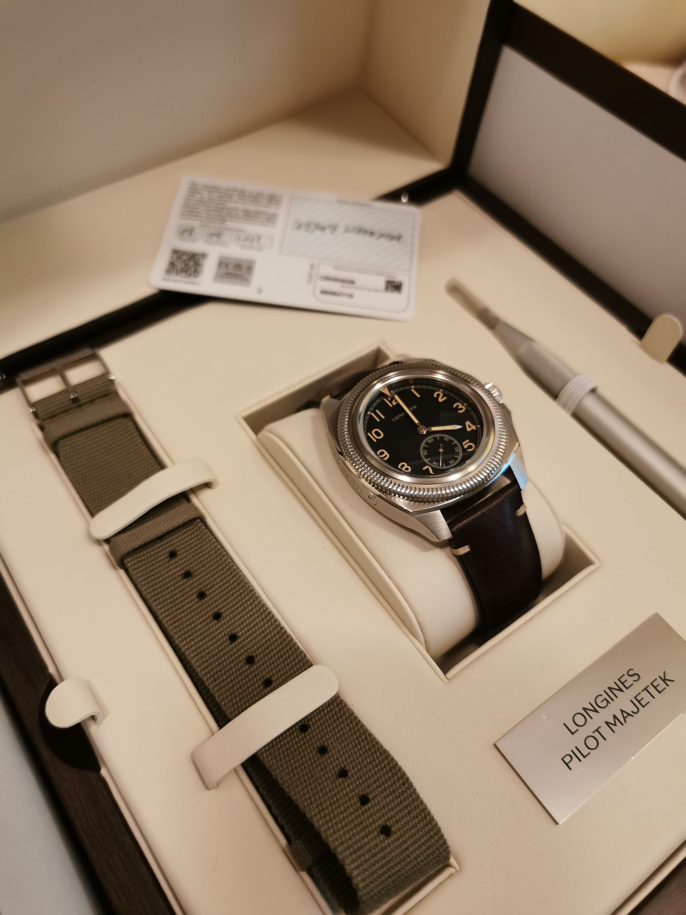 Zegarek męski Longines Pilot Majetek L2.838.4.53.9 duży box stan ideał