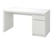 Biurko IKEA MALM, białe, 140x65 cm