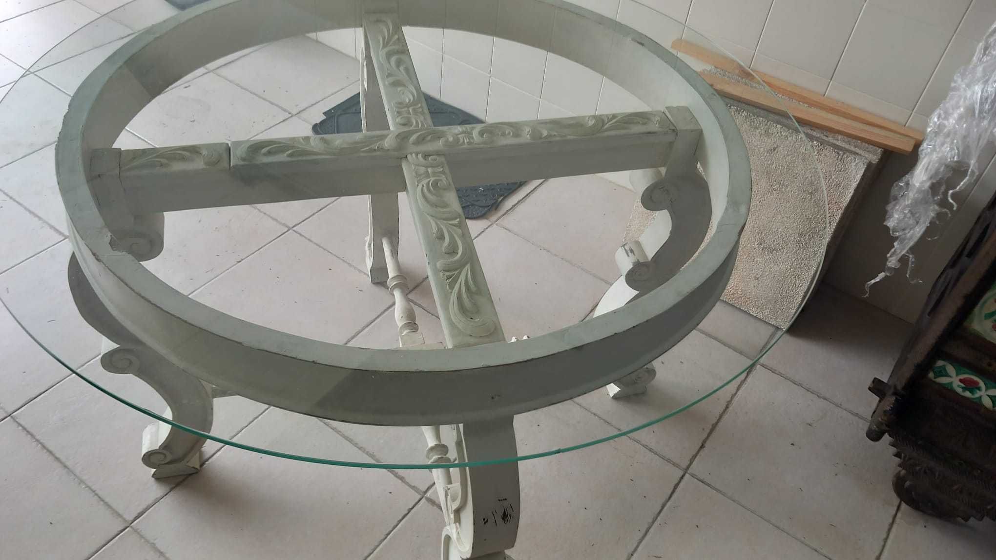 Mesa Redonda imitação rustico