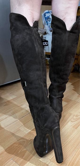 Шикарні італійські чоботи кольору шоколад