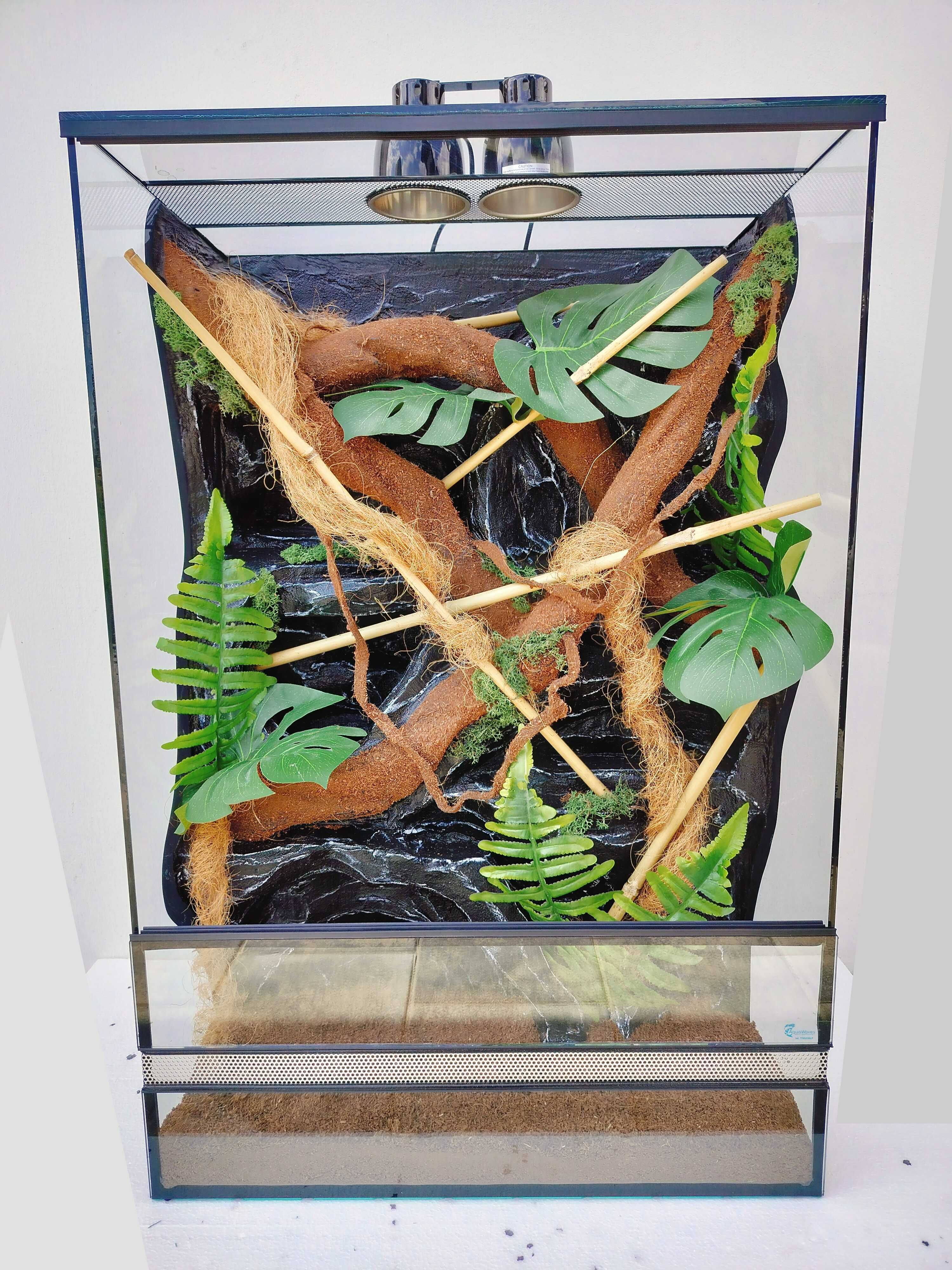 Terrarium tropikalne dla kameleona, felsumy z lampami, AquaWaves