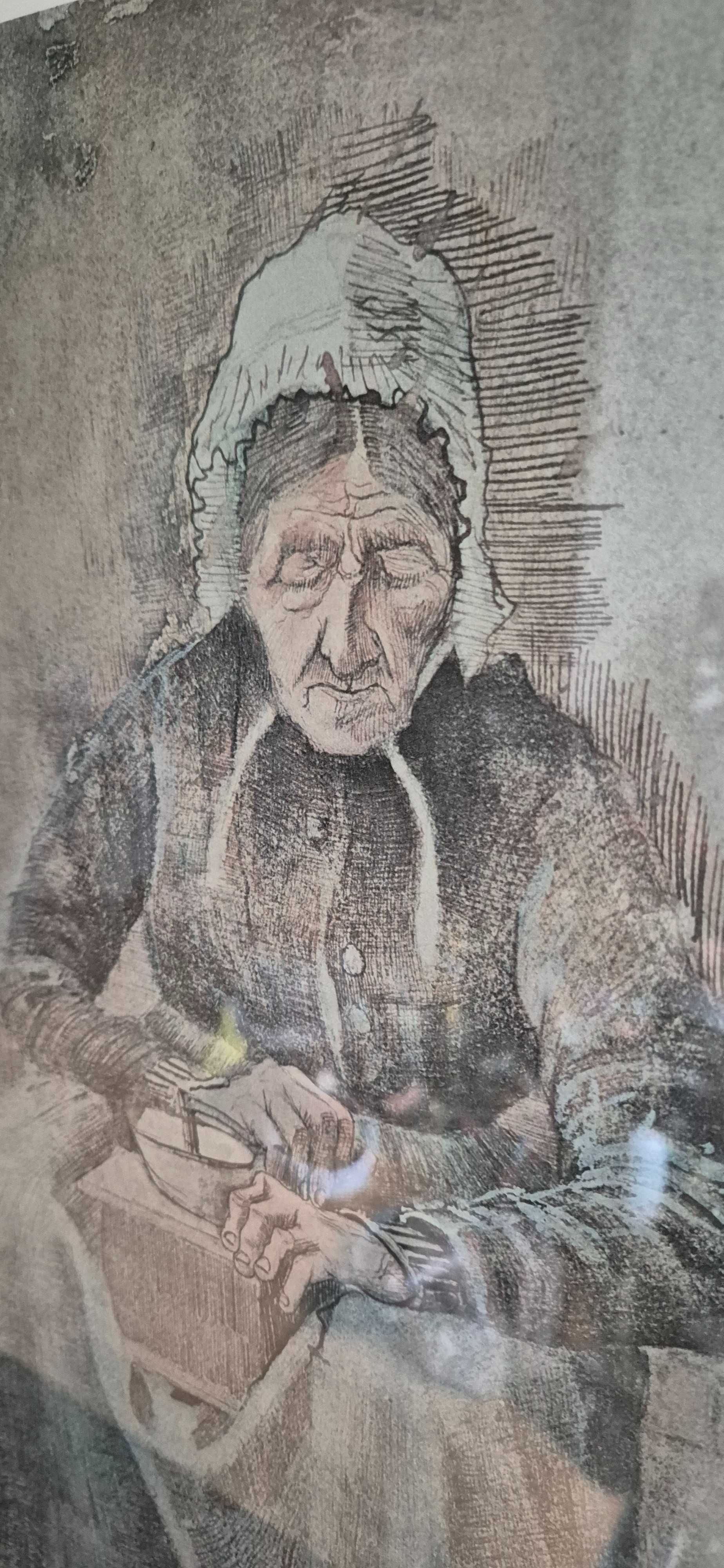 Litografia Vincent Van Gogh Mielenie kawy antyk plakat z wystawy cudo