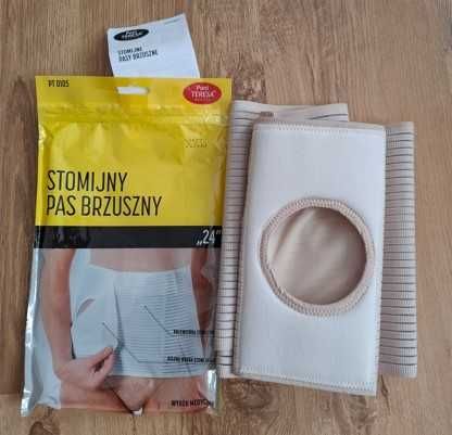 Stomijny pas brzuszny "24" - nowy - beżowy  - Pani Teresa