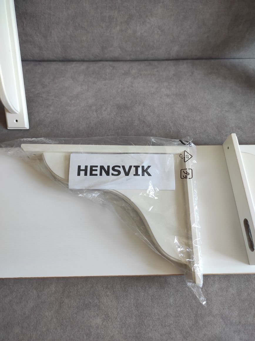 2 szt półki ścienne i wsporniki Ikea hensvik białe